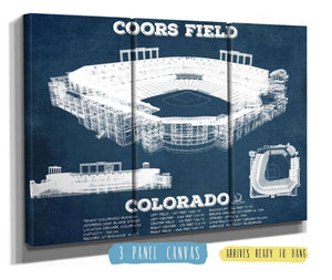 36" x 24" / 3 Panel Canvas Wrap Cutler West Colorado Rockies Coors Field Vintage Baseball Fan Print