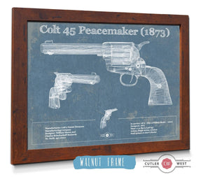 Cutler West Colt 45 Peacemaker 1873 Blueprint Vintage Gun Print