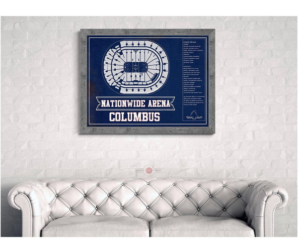 Cutler West Columbus Blue Jackets Nationwide Arena Seating Chart - Vintage Hockey Print