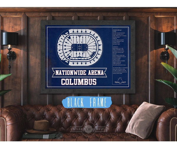Cutler West Columbus Blue Jackets Nationwide Arena Seating Chart - Vintage Hockey Print