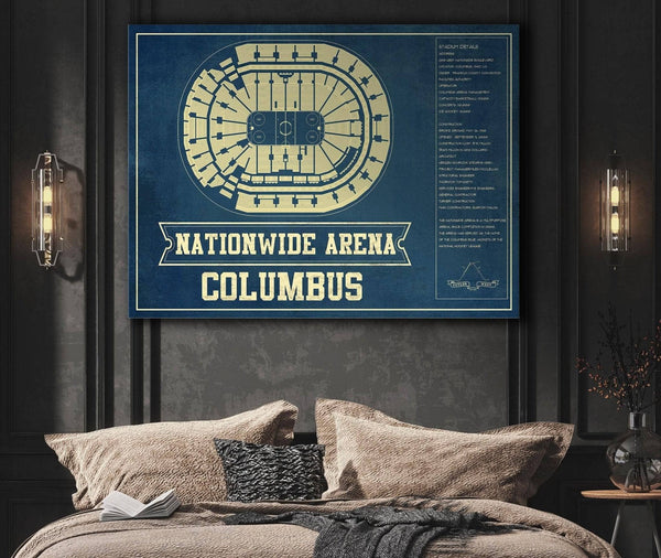 Cutler West Columbus Blue Jackets Nationwide Arena Seating Chart - Vintage Hockey Print