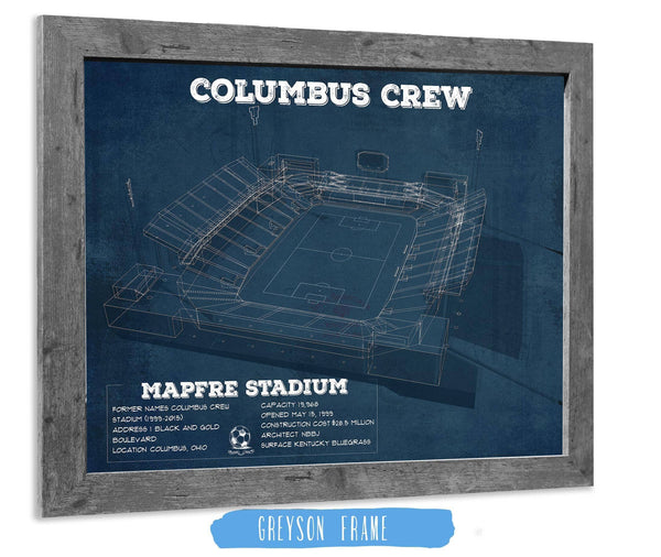 14" x 11" / Greyson Frame Cutler West Columbus Crew Soccer -MAPFRE Stadium Vintage Soccer Print