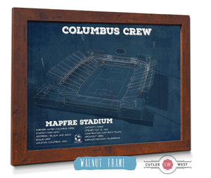20" x 16" / Walnut Frame Cutler West Columbus Crew Soccer -MAPFRE Stadium Vintage Soccer Print