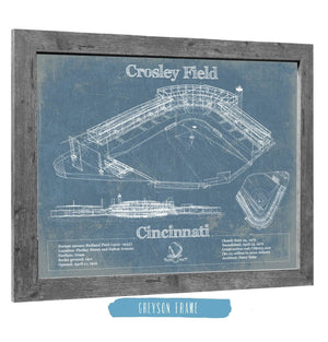 14" x 11" / Greyson Frame Cutler West Crosley Field - National League's Cincinnati Reds Vintage Baseball Fan Print