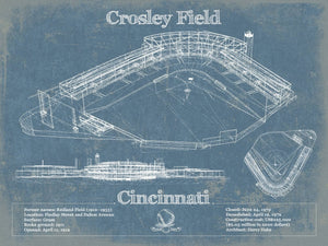 14" x 11" / Unframed Cutler West Crosley Field - National League's Cincinnati Reds Vintage Baseball Fan Print