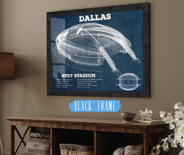 20" x 16" / Black Frame Cutler West Dallas Cowboys - AT&T Stadium - Vintage Football Print