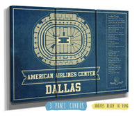 Cutler West Basketball Collection 48" x 32" / 3 Panel Canvas Wrap Dallas Mavericks Vintage American Airlines Center NBA Print 933350162_76217