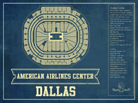Cutler West Basketball Collection 14" x 11" / Unframed Dallas Mavericks Vintage American Airlines Center NBA Print 933350162_76167