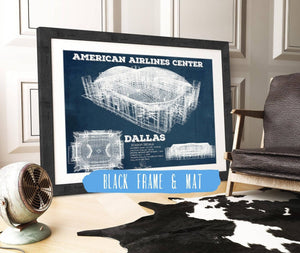20" x 16" / Black Frame & Mat Cutler West Dallas Mavericks - Vintage American Airlines Center NBA Print