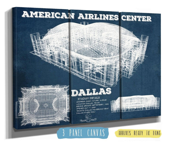 36" x 24" / 3 Panel Canvas Wrap Cutler West Dallas Mavericks - Vintage American Airlines Center NBA Print