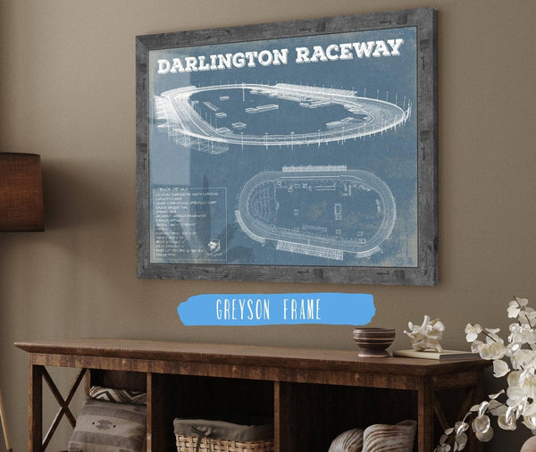 Cutler West Darlington Raceway Blueprint NASCAR Race Track Print