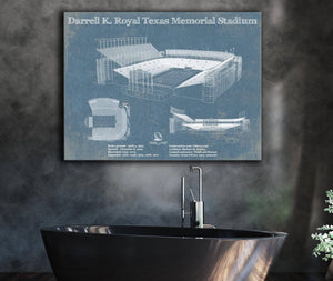 Cutler West Darrell K. Royal Texas Memorial Stadium Blueprint Art Print