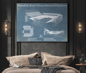 Cutler West Darrell K. Royal Texas Memorial Stadium Blueprint Art Print