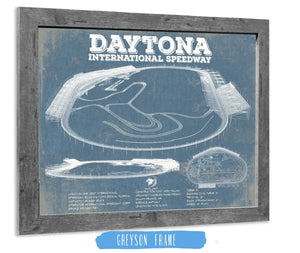 14" x 11" / Greyson Frame Cutler West Daytona International Speedway Blueprint NASCAR Race Track Print
