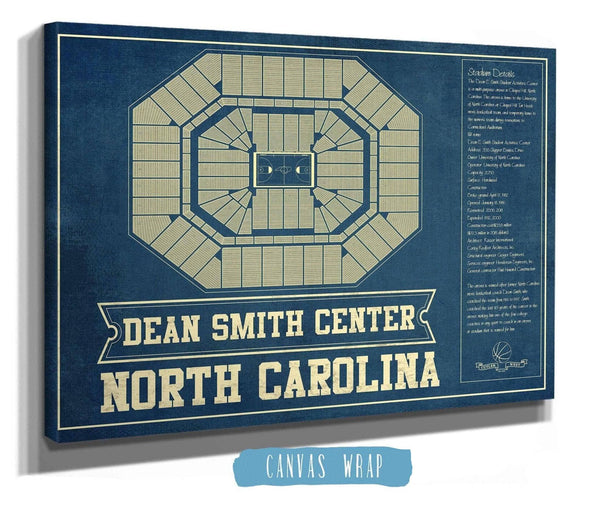 Cutler West Dean E. Smith Center North Carolina Tar Heels NCAA College Basketball Blueprint Art