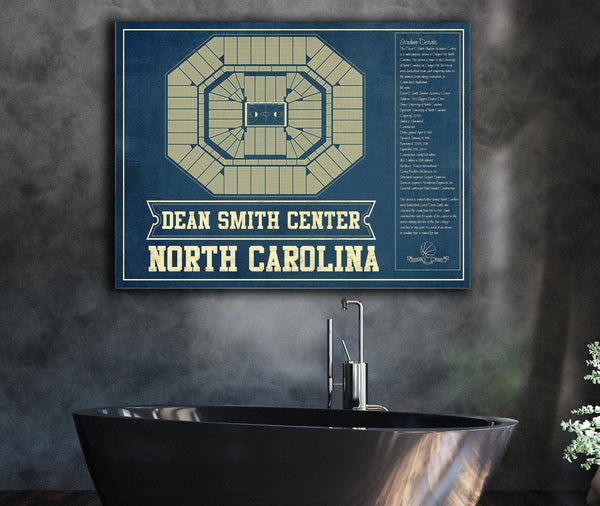 Cutler West Dean E. Smith Center North Carolina Tar Heels NCAA College Basketball Blueprint Art
