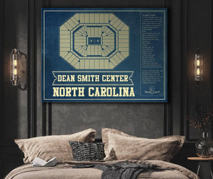 Cutler West Dean E. Smith Center North Carolina Tar Heels NCAA College Basketball Blueprint Art