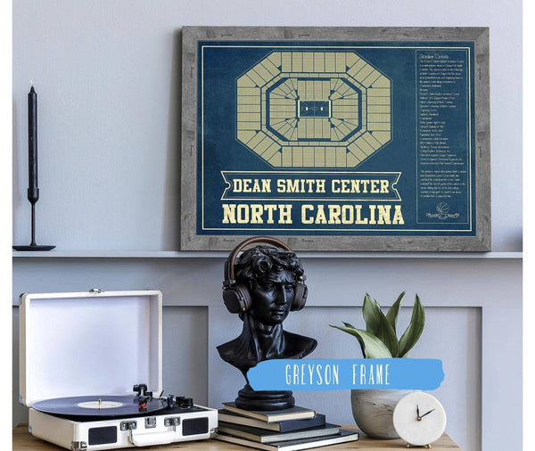 Cutler West Dean E. Smith Center North Carolina Tar Heels NCAA College Basketball Blueprint Art