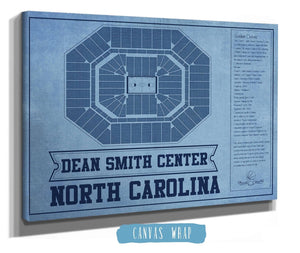 Cutler West Dean E. Smith Center North Carolina Tar Heels Team Colors NCAA College Basketball Blueprint Art