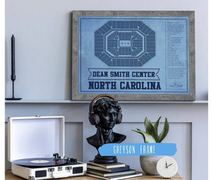 Cutler West Dean E. Smith Center North Carolina Tar Heels Team Colors NCAA College Basketball Blueprint Art