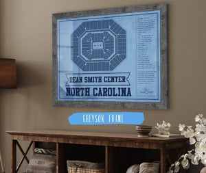 Cutler West Dean E. Smith Center North Carolina Tar Heels Team Colors NCAA College Basketball Blueprint Art