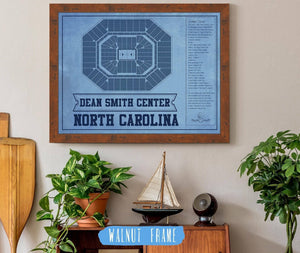 Cutler West Dean E. Smith Center North Carolina Tar Heels Team Colors NCAA College Basketball Blueprint Art