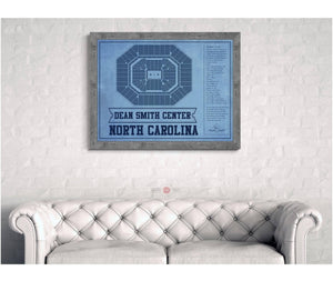Cutler West Dean E. Smith Center North Carolina Tar Heels Team Colors NCAA College Basketball Blueprint Art