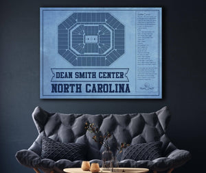 Cutler West Dean E. Smith Center North Carolina Tar Heels Team Colors NCAA College Basketball Blueprint Art