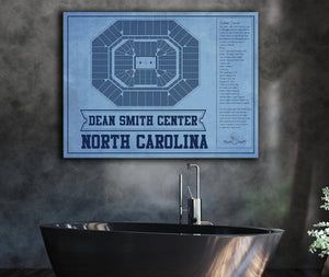 Cutler West Dean E. Smith Center North Carolina Tar Heels Team Colors NCAA College Basketball Blueprint Art