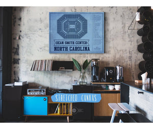 Cutler West Dean E. Smith Center North Carolina Tar Heels Team Colors NCAA College Basketball Blueprint Art