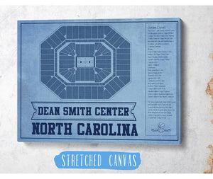 Cutler West Dean E. Smith Center North Carolina Tar Heels Team Colors NCAA College Basketball Blueprint Art