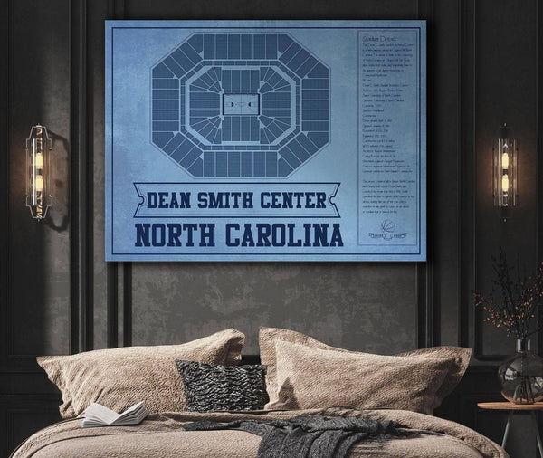 Cutler West Dean E. Smith Center North Carolina Tar Heels Team Colors NCAA College Basketball Blueprint Art
