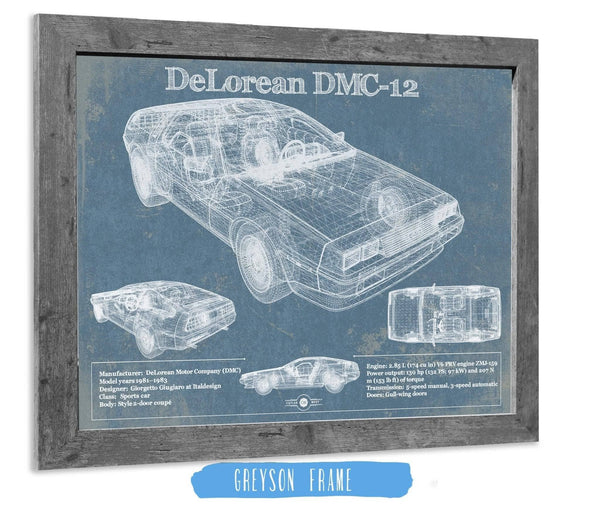 Cutler West DeLorean Racing Sports Car Blueprint Patent Original Art