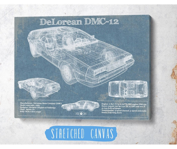 Cutler West DeLorean Racing Sports Car Blueprint Patent Original Art