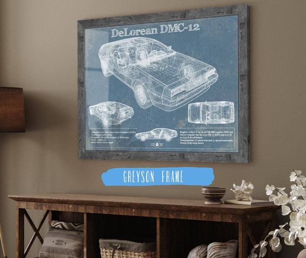 Cutler West DeLorean Racing Sports Car Blueprint Patent Original Art