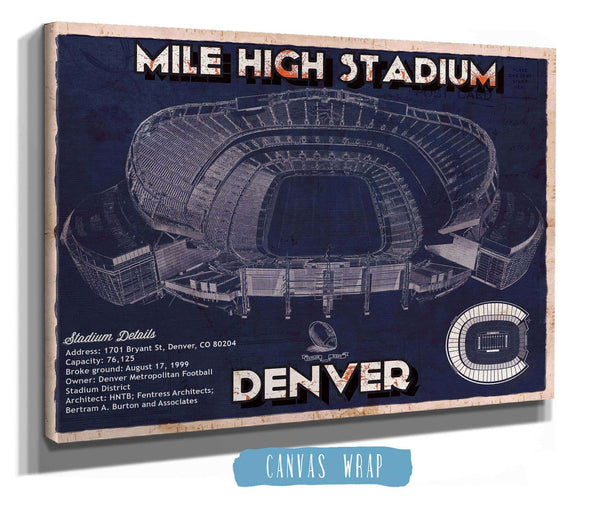 Cutler West Denver Broncos Vintage Sports Authority Field - Vintage Football Print