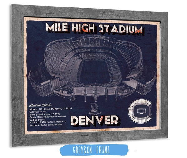 14" x 11" / Greyson Frame Cutler West Denver Broncos Vintage Sports Authority Field - Vintage Football Print