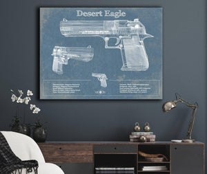 Cutler West Desert Eagle Blueprint Vintage Gun Print