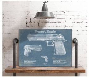 Cutler West Desert Eagle Blueprint Vintage Gun Print