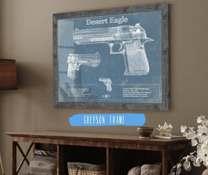 Cutler West Desert Eagle Blueprint Vintage Gun Print