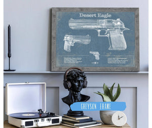 Cutler West Desert Eagle Blueprint Vintage Gun Print