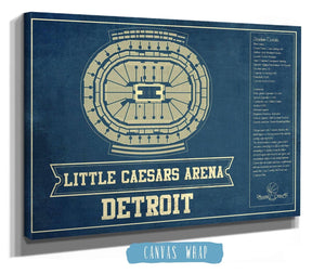 Cutler West Detroit Pistons Little Caesars Arena Vintage Basketball Blueprint NBA Print