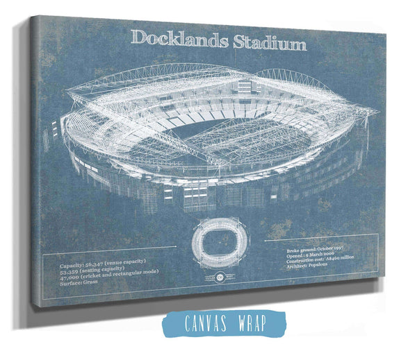 Cutler West Docklands Stadium (Marvel Stadium) Vintage Australian Football AFL Stadium Print