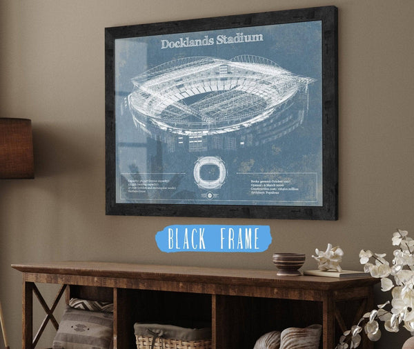 Cutler West Docklands Stadium (Marvel Stadium) Vintage Australian Football AFL Stadium Print