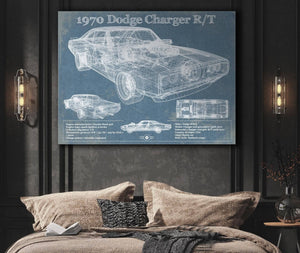 Cutler West Dodge Charger 1970 R/T (Fast and Furious) Sports Car Blueprint Patent Original Art