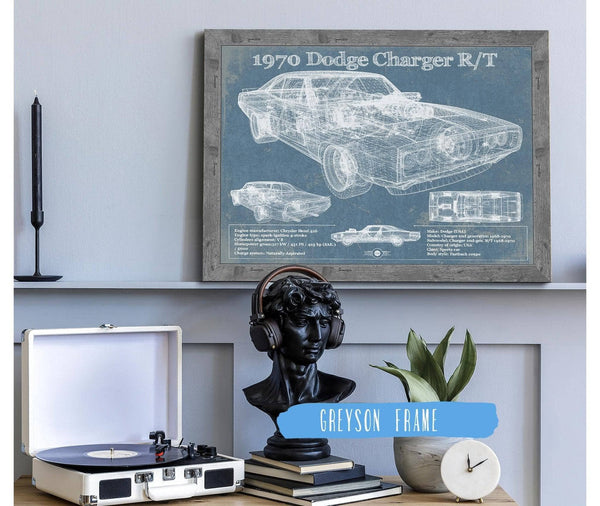 Cutler West Dodge Charger 1970 R/T (Fast and Furious) Sports Car Blueprint Patent Original Art