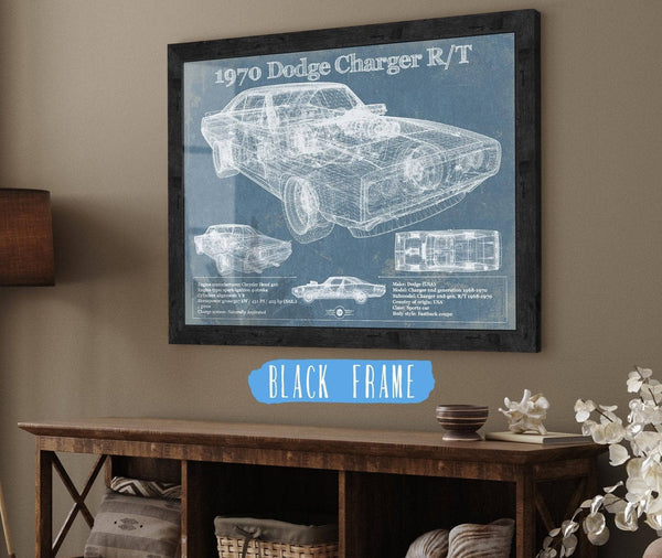 Cutler West Dodge Charger 1970 R/T (Fast and Furious) Sports Car Blueprint Patent Original Art