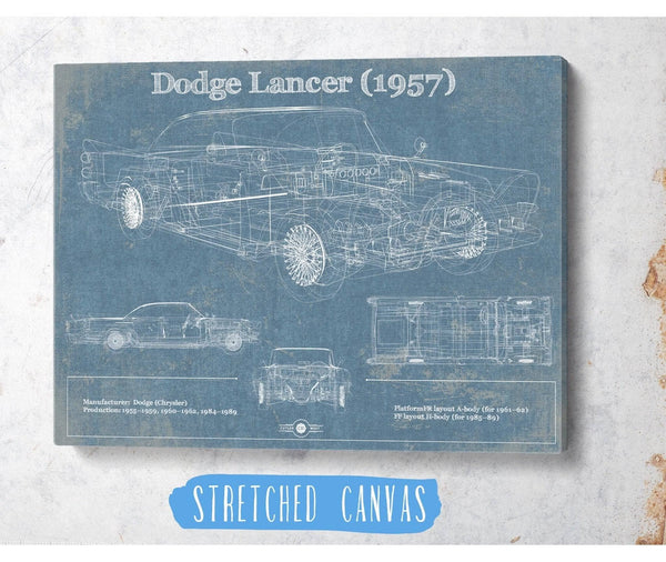 Cutler West Dodge Lancer 1957 Vintage Blueprint Auto Print