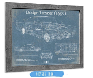 14" x 11" / Greyson Frame Cutler West Dodge Lancer 1957 Vintage Blueprint Auto Print