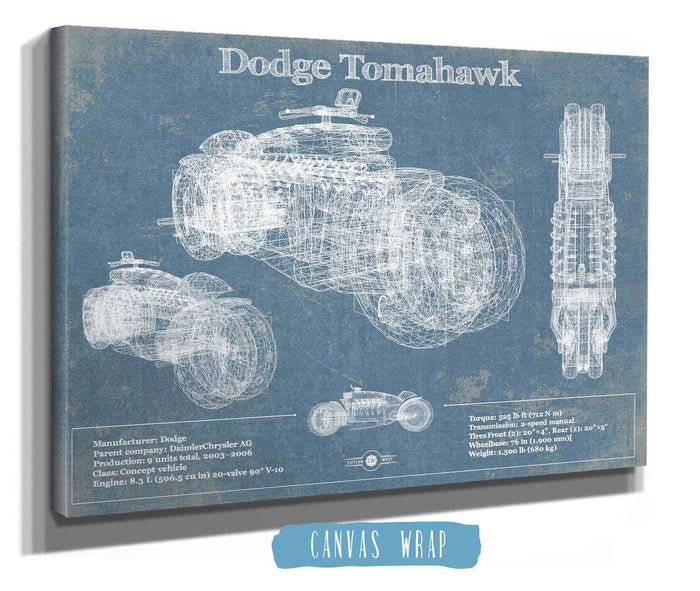 Cutler West Dodge Collection Dodge Tomahawk Vintage Blueprint Auto Print